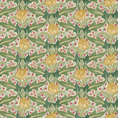 Tulip & Jasmine - Red/Green Red By G P & J Baker | Original Brantwood Wallcovering |Botanical & Floral  Wallcovering