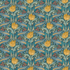 Tulip & Jasmine - Teal By G P & J Baker | Original Brantwood Wallcovering |Botanical & Floral Wallcovering