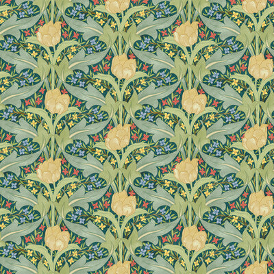 Tulip & Jasmine - Emerald Green By G P & J Baker | Original Brantwood Wallpaper |Botanical & Floral  Wallcovering