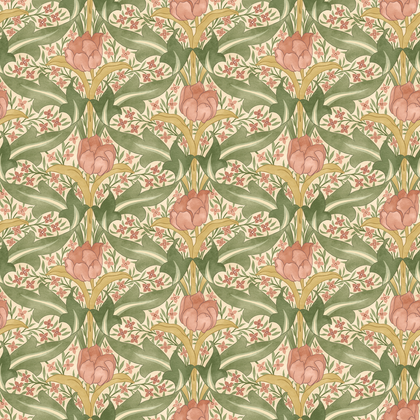Tulip & Jasmine - Blush Pink By G P & J Baker | Original Brantwood Wallcovering |Botanical & Floral  Wallcovering