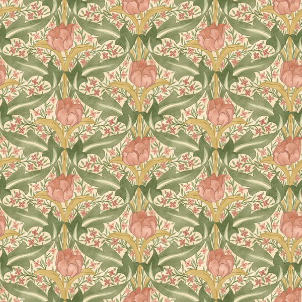 Tulip & Jasmine - Blush Pink By G P & J Baker | Original Brantwood Wallcovering |Botanical & Floral  Wallcovering