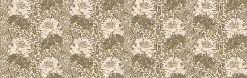 Brantwood - Woodsmoke Beige By G P & J Baker | Original Brantwood Wallcovering |Botanical & Floral  Wallcovering