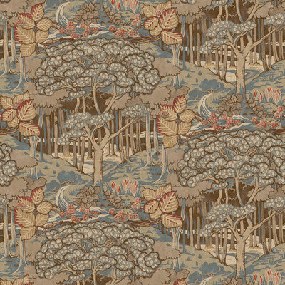 Ruskin - Teal By G P & J Baker | Original Brantwood Wallcovering |Botanical & Floral Wallcovering