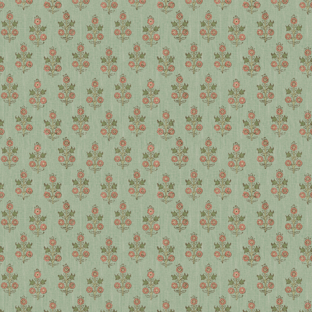 Poppy Sprig - Aqua/Blush Blue By G P & J Baker | House Small Prints Wallpaper |Botanical & Floral  Wallcovering
