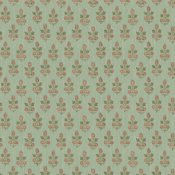 Poppy Sprig - Aqua/Blush Blue By G P & J Baker | House Small Prints Wallpaper |Botanical & Floral  Wallcovering