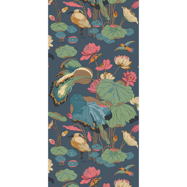 Nympheus - Indigo/Teal Blue By G P & J Baker | Originals Wallcovering |Botanical & Floral  Wallcovering