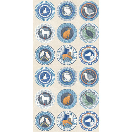 Robina'S Dinner Party - Blue Beige By G P & J Baker | Kit Kemp Wallcovering |  Wallcovering