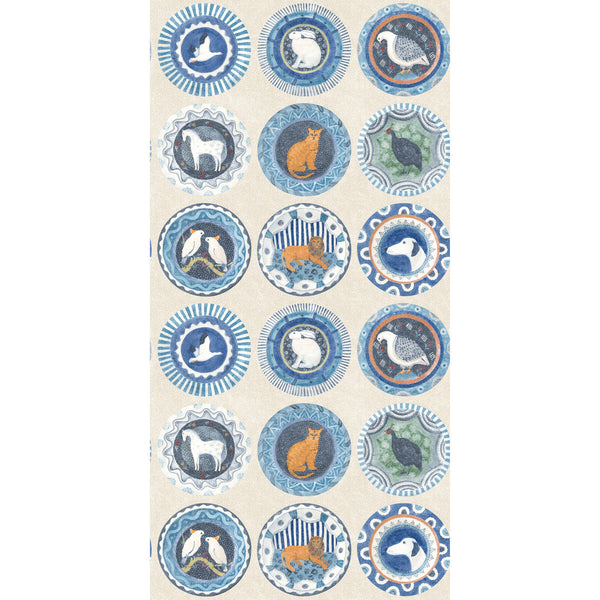 Robina'S Dinner Party - Blue Beige By G P & J Baker | Kit Kemp Wallcovering |  Wallcovering
