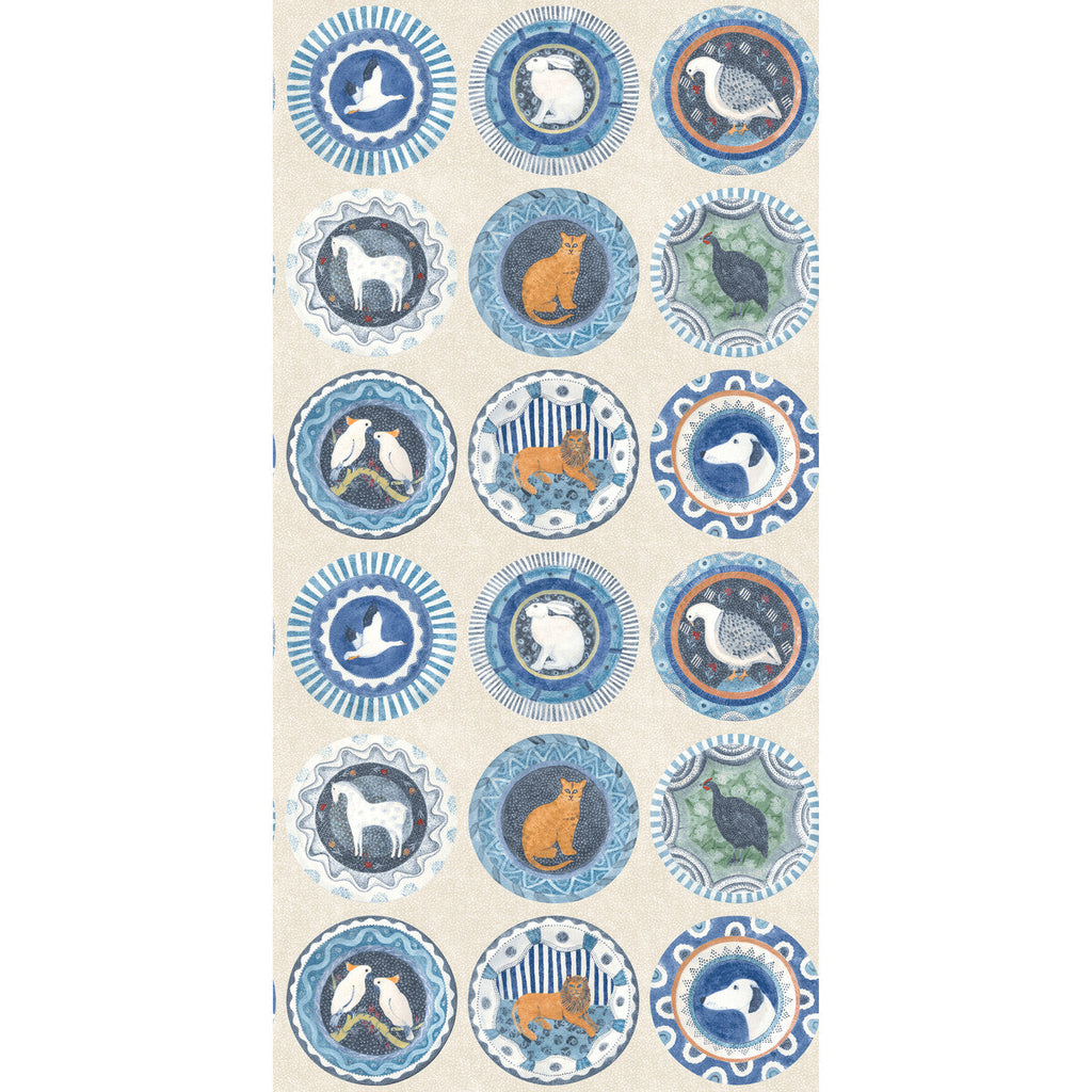 Robina'S Dinner Party - Blue Beige By G P & J Baker | Kit Kemp Wallpaper |  Wallcovering