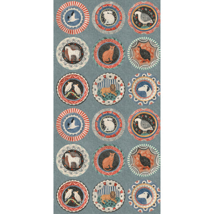Robina'S Dinner Party - Teal By G P & J Baker | Kit Kemp Wallcovering | Wallcovering