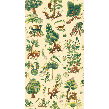 Gertrude - Document Green By G P & J Baker | Originals Wallcovering |Animal/Insects Wallcovering