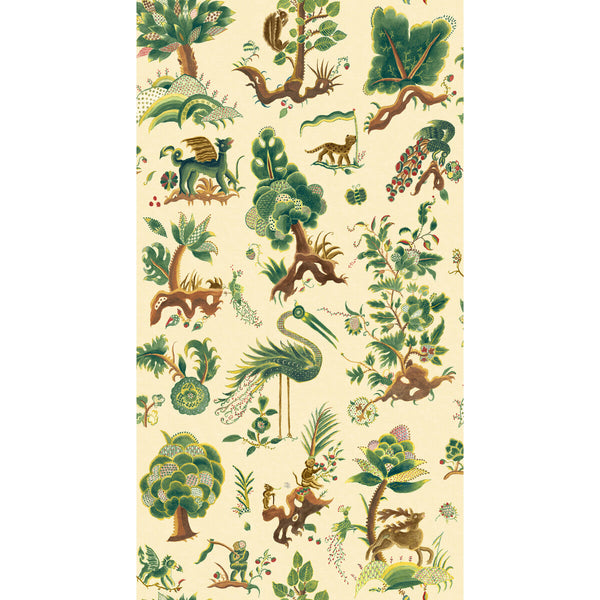 Gertrude - Document Green By G P & J Baker | Originals Wallcovering |Animal/Insects Wallcovering