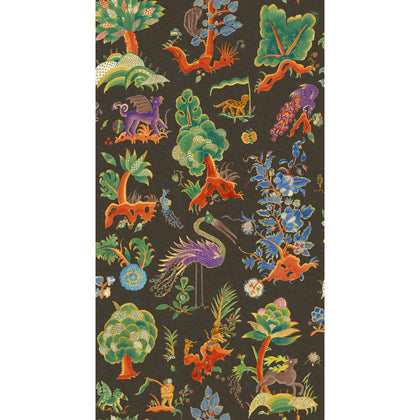 Gertrude - Charcoal/Jewel Black By G P & J Baker | Originals Wallcovering |Animal/Insects  Wallcovering