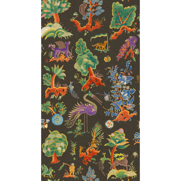 Gertrude - Charcoal/Jewel Black By G P & J Baker | Originals Wallcovering |Animal/Insects  Wallcovering