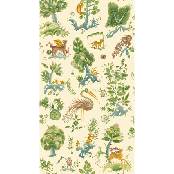 Gertrude - Soft Green/Aqua Green By G P & J Baker | Originals Wallcovering |Animal/Insects  Wallcovering