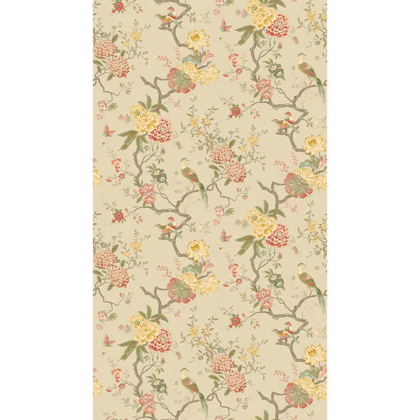 Oriental Bird - Mole Beige By G P & J Baker | Originals Wallcovering |Botanical & Floral  Wallcovering