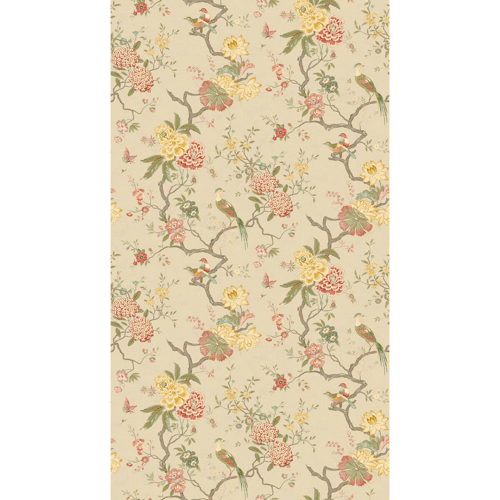 Oriental Bird - Mole Beige By G P & J Baker | Originals Wallpaper |Botanical & Floral  Wallcovering