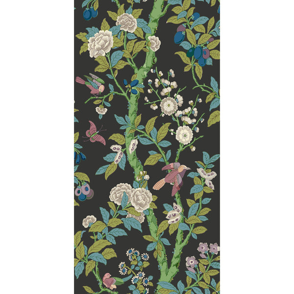 Eldon - Charcoal/Emerald Grey By G P & J Baker | Originals Wallcovering |Botanical & Floral  Wallcovering