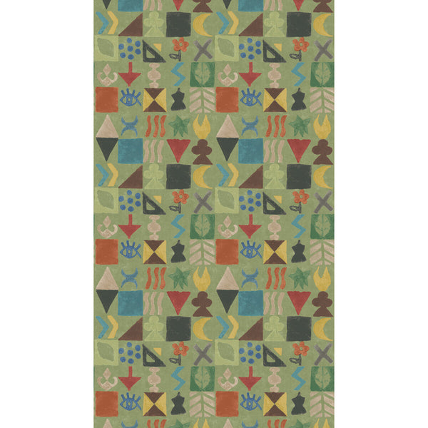 Potato Print - Green By G P & J Baker | Kit Kemp Wallcovering | Wallcovering