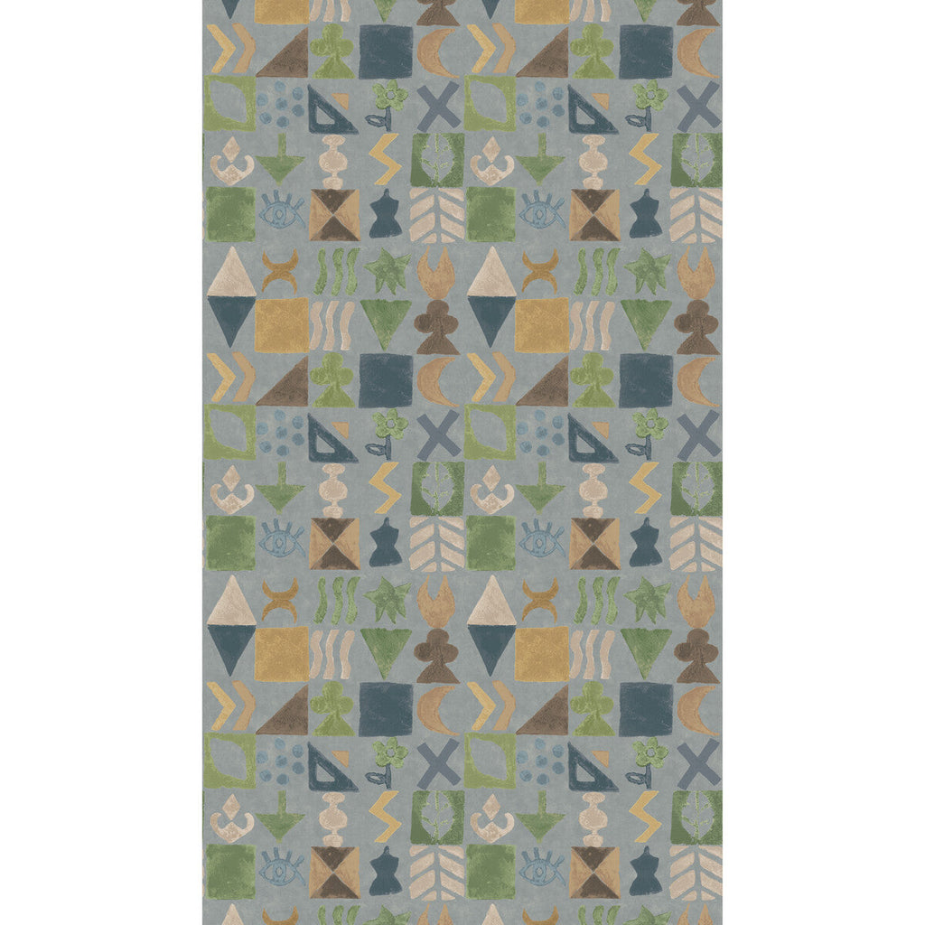 Potato Print - Blue Blue By G P & J Baker | Kit Kemp Wallpaper |  Wallcovering