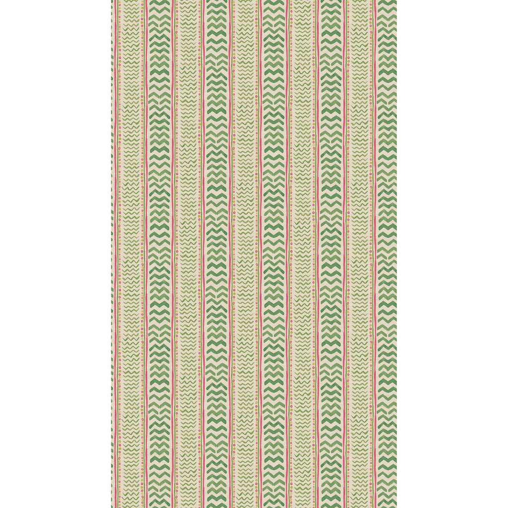 Wriggle Room - Green/Pink Green By G P & J Baker | Kit Kemp Wallpaper |  Wallcovering