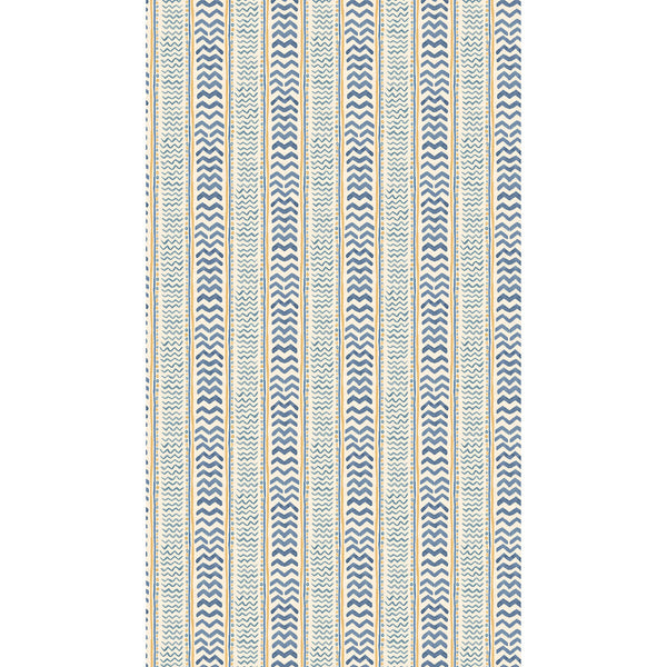 Wriggle Room - Blue/Yellow Blue By G P & J Baker | Kit Kemp Wallcovering |  Wallcovering