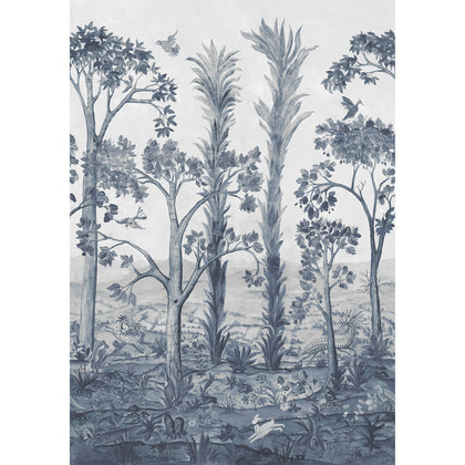 Tall Trees - Delft Blue By G P & J Baker | Kit Kemp Wallcovering | Wallcovering