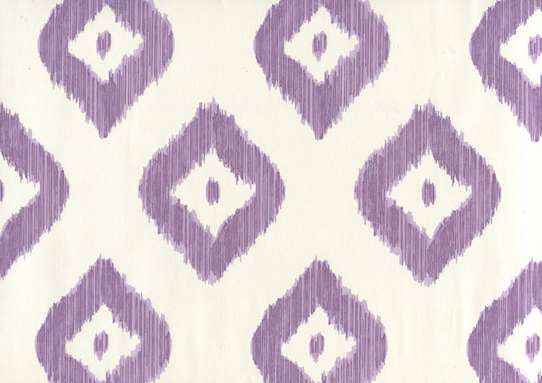 Bali Diamond Lilac on Almost White Screen Printed | China Seas