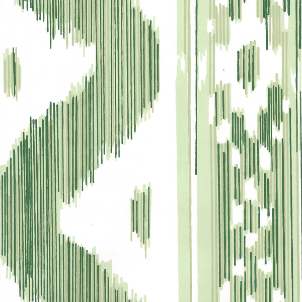 Bali Hai Greens on Almost White Screen Printed | China Seas