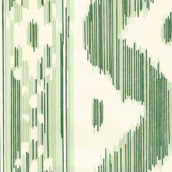 Bali Hai Greens on Off White Screen Printed - Off-White Wallcovering | China Seas