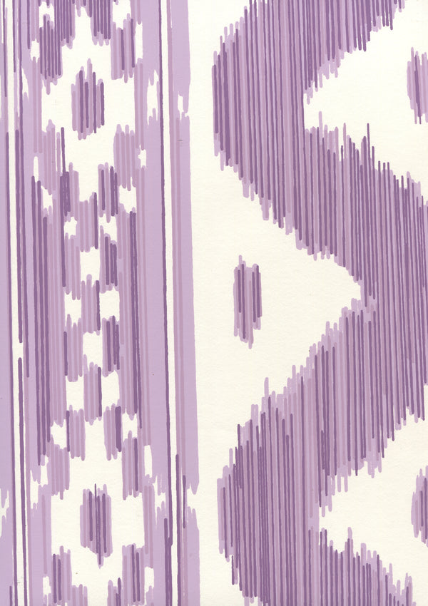Bali Hai Purple on Almost White Screen Printed | China Seas