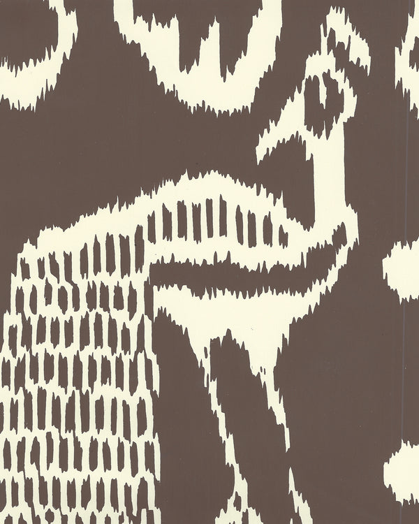 Bali II New Brown on Almost White Screen Printed | China Seas