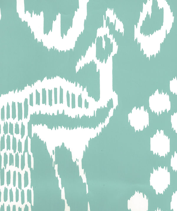 Bali II Turquoise on Almost White Screen Printed | China Seas