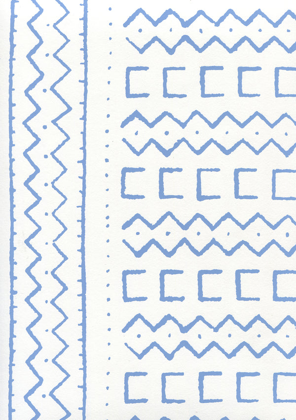 Beau Rivage French Blue on White Screen Printed | China Seas