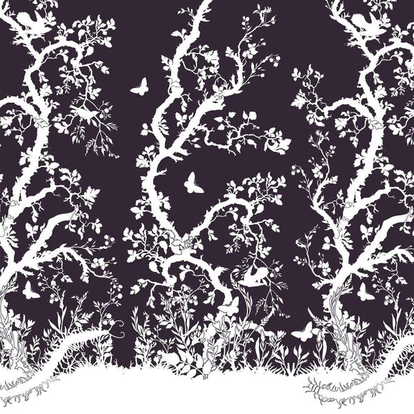 Birdbranch White on Peregrine | Timorous Beasties Wallcovering