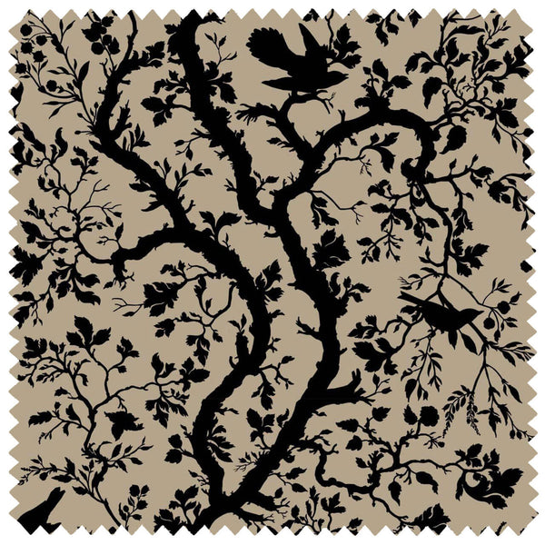 Birdbranch Linen Black | Timorous Beasties Fabric