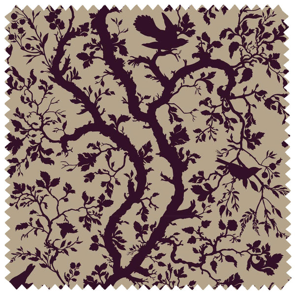 Birdbranch Linen Beetroot | Timorous Beasties Fabric