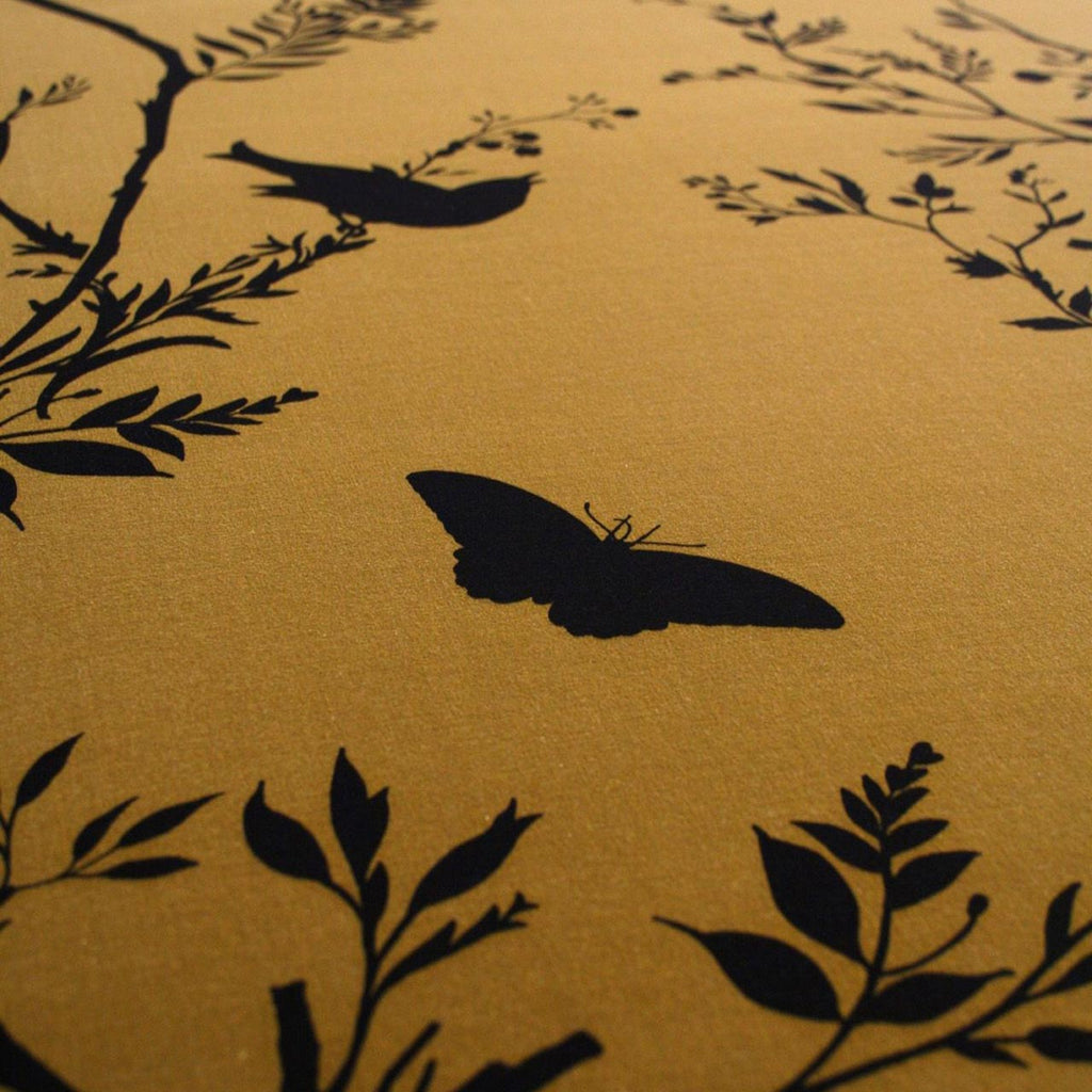 Birdbranch Stripe Velvet Black on Honey