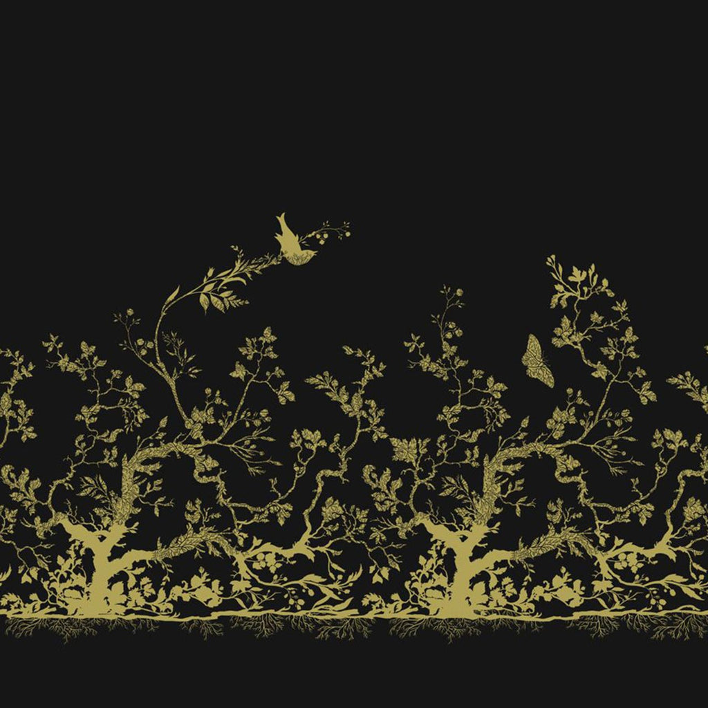 Birdbranch Velvet Panel Blacks and Gold on Olive