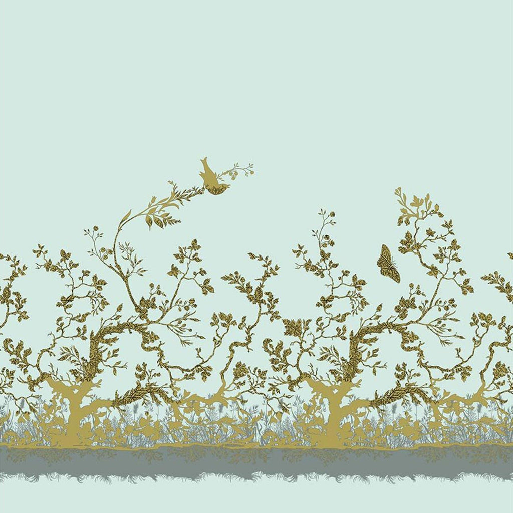 Birdbranch Velvet Panel Blacks and Gold on Olive
