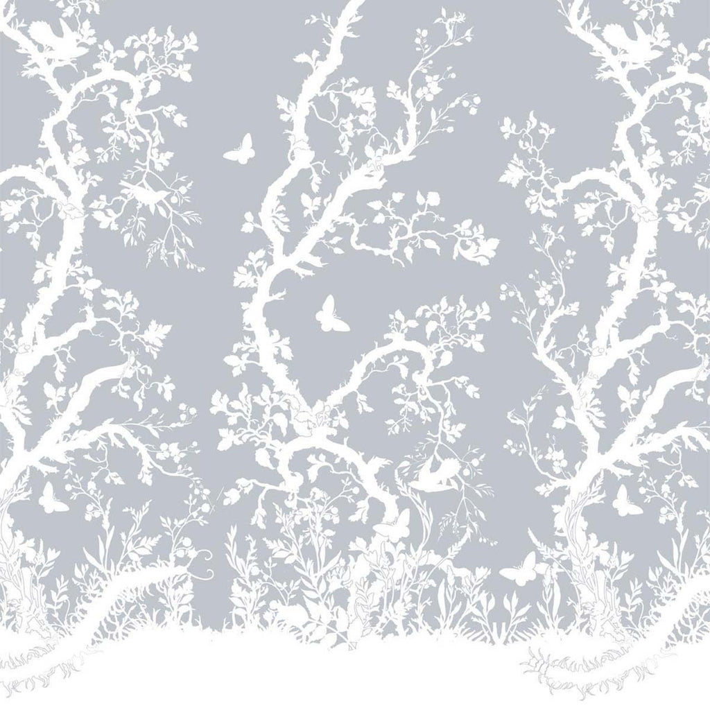 Birdbranch White on Pale Blue