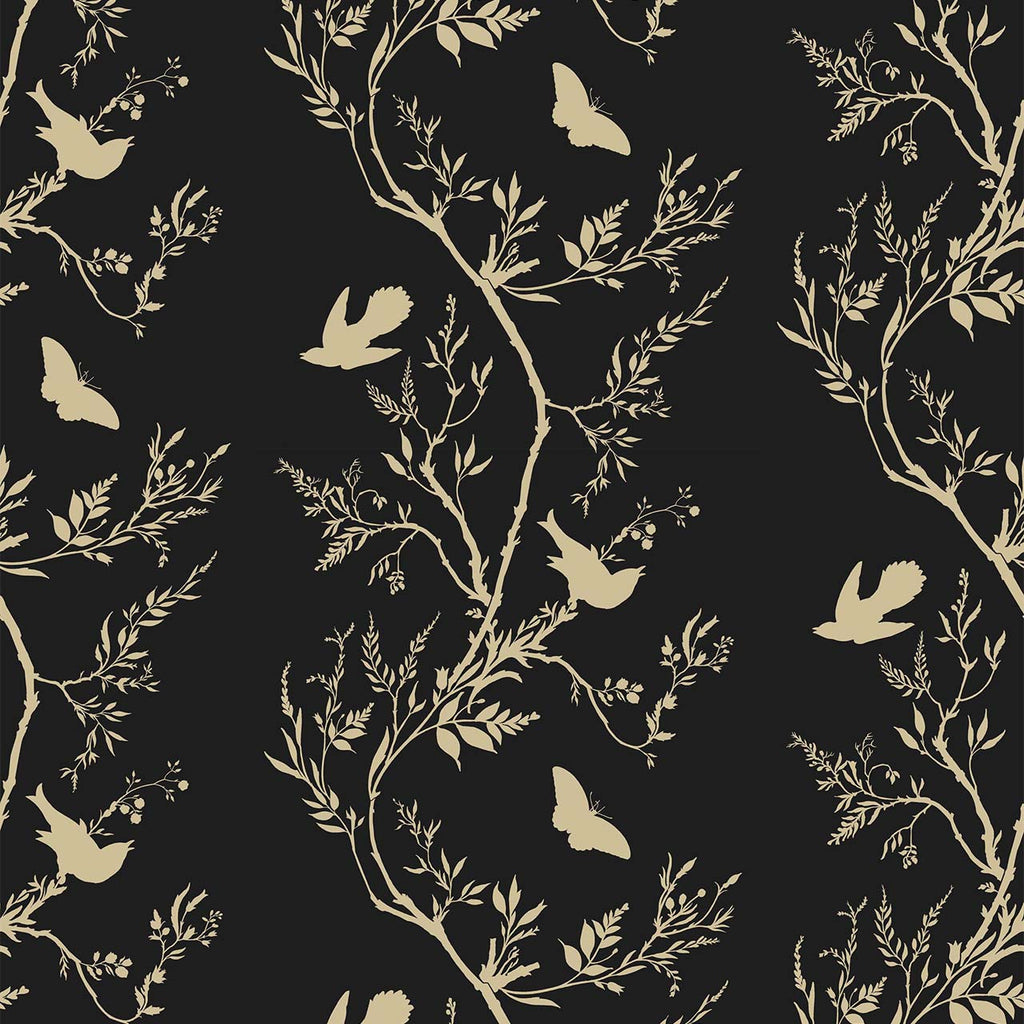 Birdbranch Stripe Gold Peral on Black
