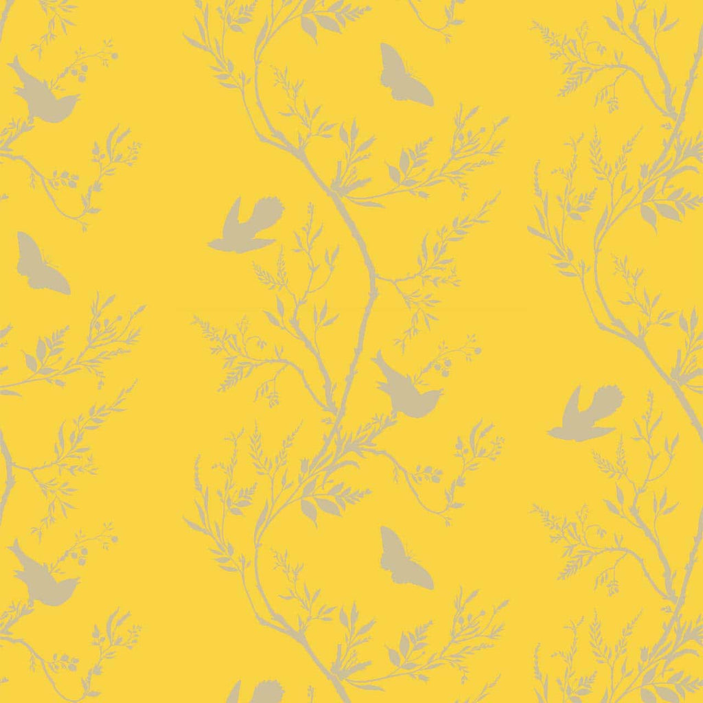 Birdbranch Stripe Gold Pearl on Yellow