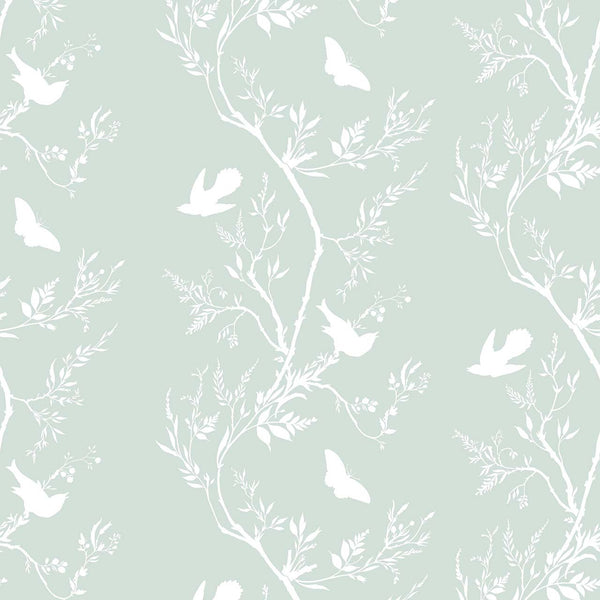 Birdbranch Stripe White on Mitchell | Timorous Beasties Wallcovering