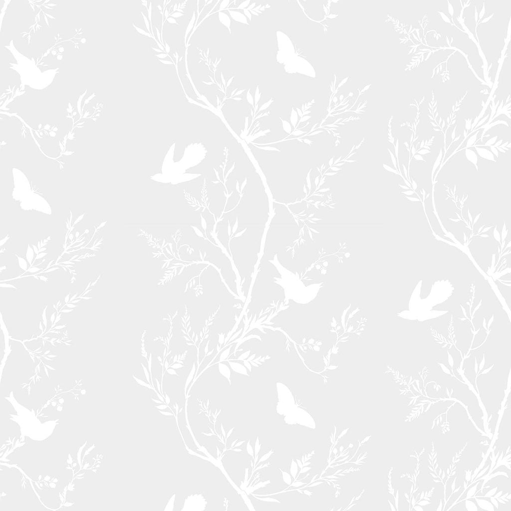 Birdbranch Stripe White on Silver