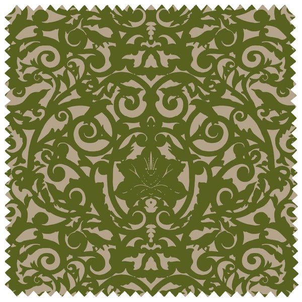 Birdcage Linen Olive Green | Timorous Beasties Fabric