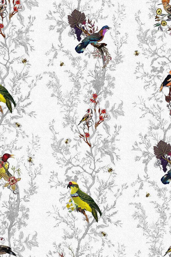 Birds N' Bees Alabaster | Timorous Beasties Wallcovering