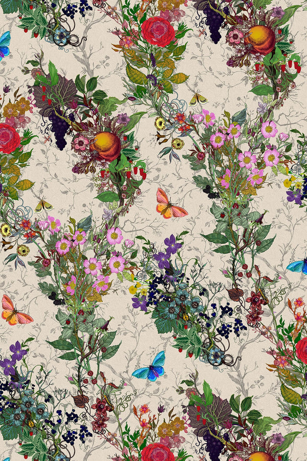 Bloomsbury Garden Bone | Timorous Beasties Wallcovering