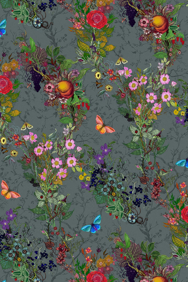 Bloomsbury Garden Smokey Teal | Timorous Beasties Wallcovering