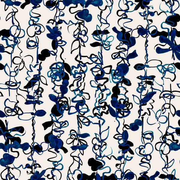Bossa Cobalt | Poppy Print Studio Wallcovering